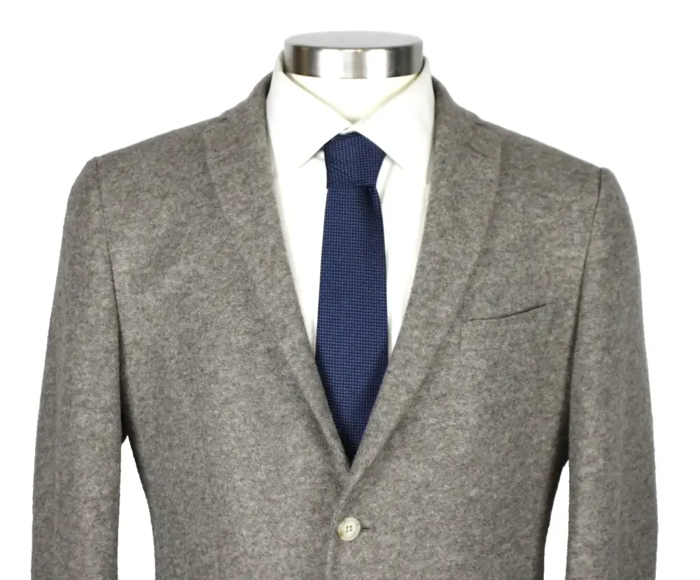 John Varvatos Varick Sport Coat Mens 42 R Wool Blend Slim Fit Taupe Grey Flannel
